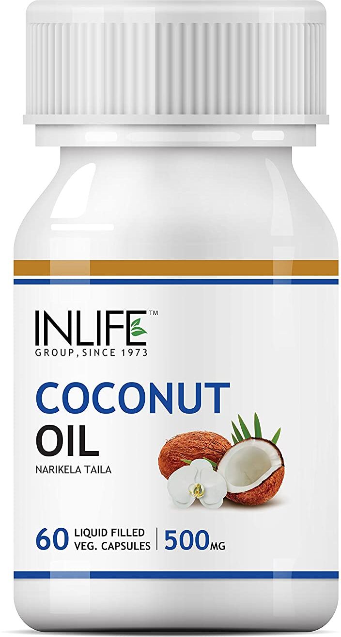 Aceite de coco (60 cápsulas, 500 mg), Aceite de coco INLIFE