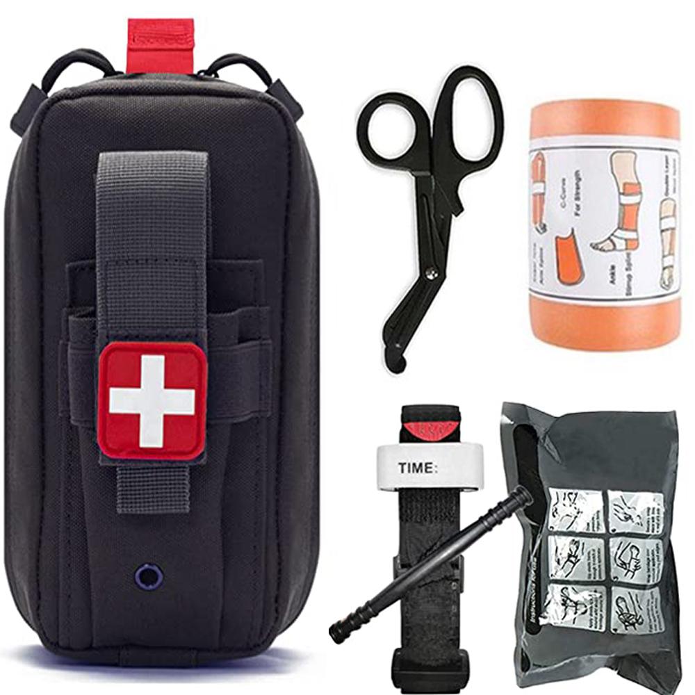cyful Kit de herramientas de supervivencia Kit de emergencia de supervivencia de campo Botiquín de primeros auxilios Tijeras Vendajes