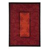 The Deco Factory MASSAI - Tapis imprimé cadre et motifs floraux touche zen à votre intérieur 170 x 120 cm Rouge