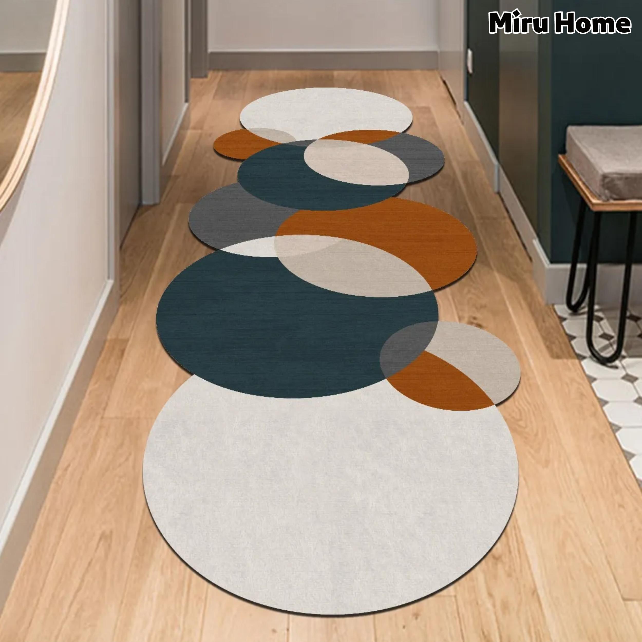 Miru Home Alfombra De Salón, Cocina, Pasillo Y Corredor Con Base De Puntos Antideslizantes Lavables Con Impresión Digital Mc-31