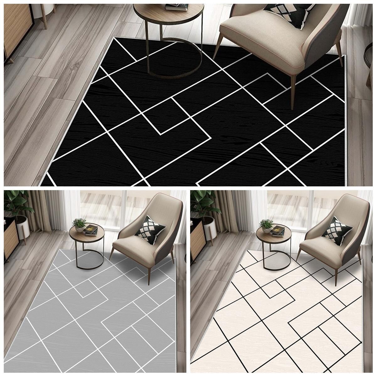 Miru Home Alfombra De Salón, Cocina, Pasillo Y Corredor Con Base De Puntos Antideslizantes Lavables Con Impresión Digital Mc-18