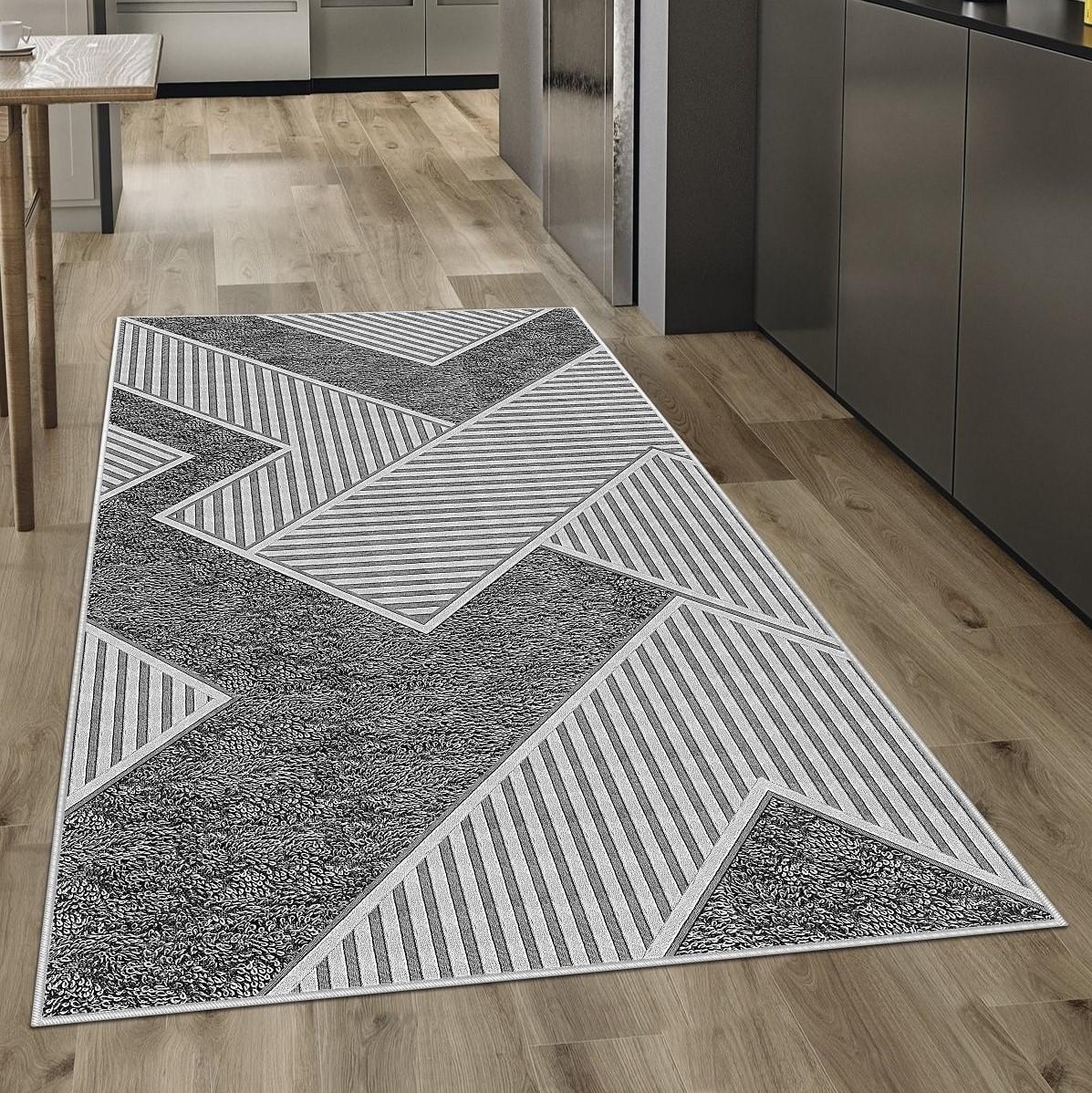 Miru Home Alfombra De Salón, Cocina, Pasillo Y Corredor Con Base De Puntos Antideslizantes Lavables Con Impresión Digital Mc-62