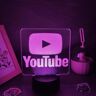 iLight Gift Lámparas de Lava con logotipo de YouTube, luces LED 3D RGB de neón para la noche, regalo colorido y fresco para amigos, dormitorio, mesita de noche, decoración de mesa de café