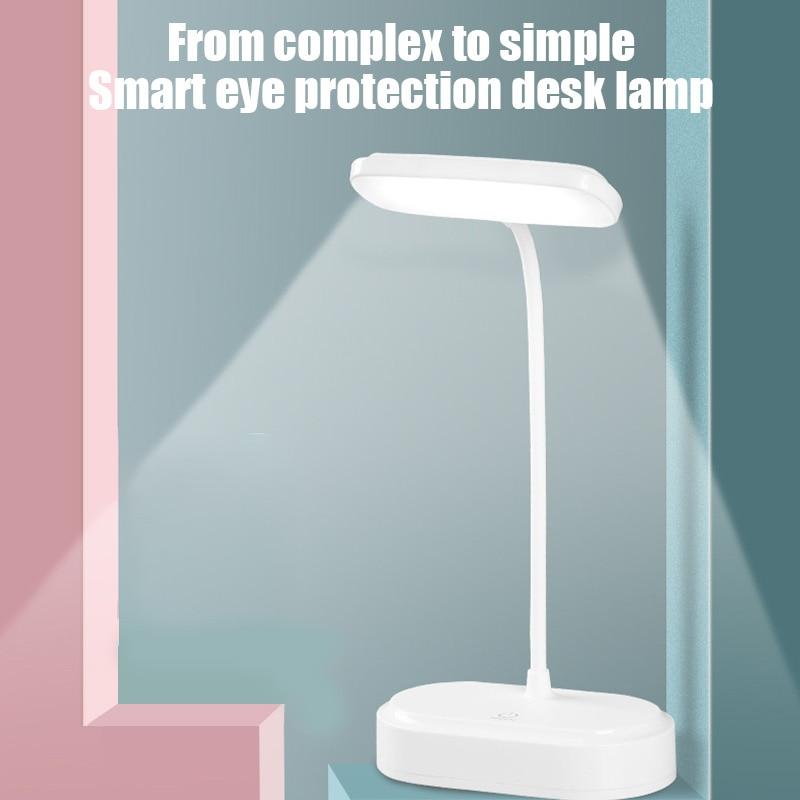 Smllery Lámpara de mesa LED Lámpara recargable USB Lámpara de escritorio de protección ocular Lámpara de noche de dormitorio Lámpara plegable de lectura alimentada por batería