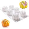 Deyishenghuo Molde para hornear pastel Forma de calabaza resistente al calor Molde de mousse de pastel de silicona de 6 cavidades para mousse