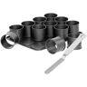 Bandeja para hornear mini tartas y espátula para glaseado Zenker Negro Metalizado ref. 9926850