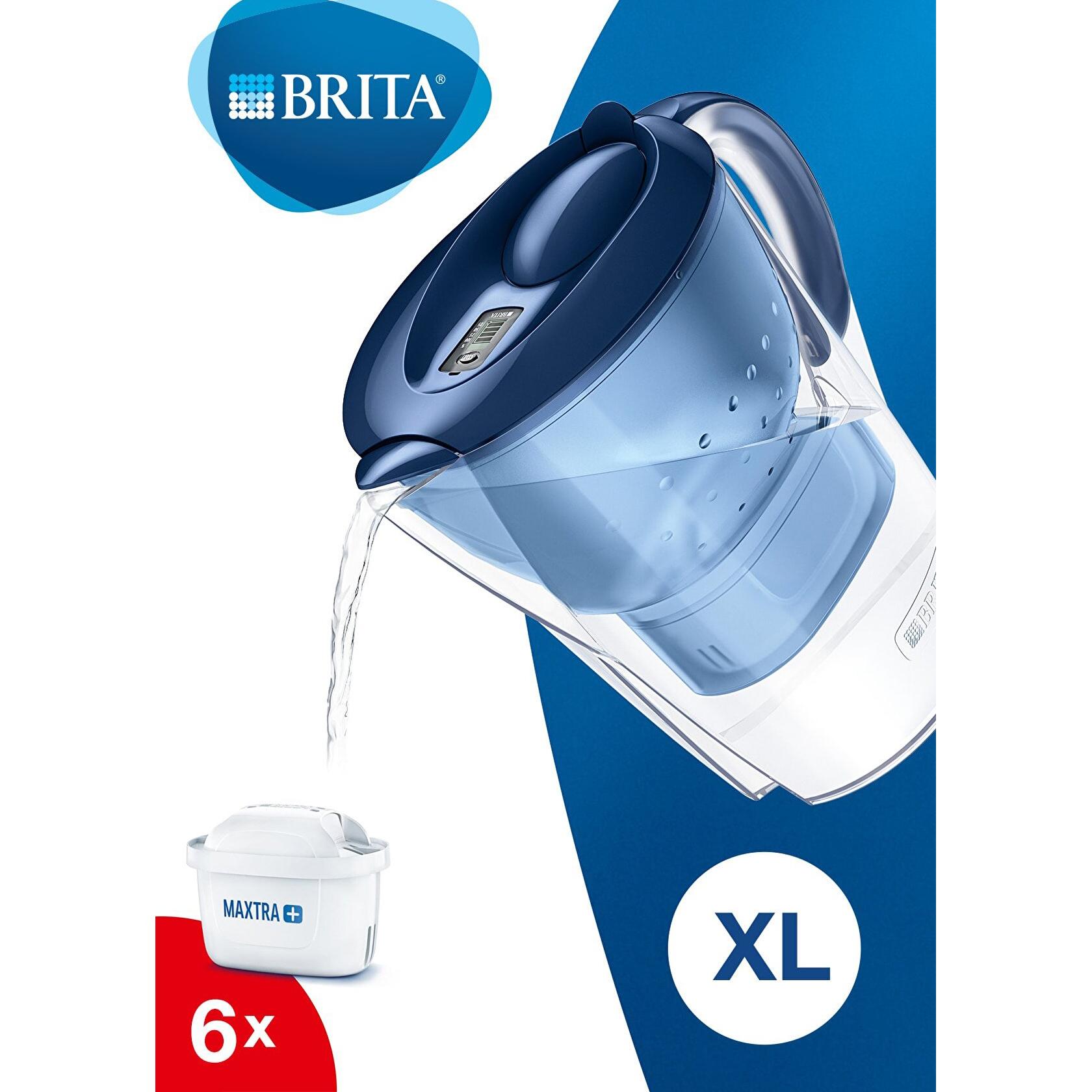 Miyosa Home Botella de jarra de filtro de agua Brita Marella XL Maxtra con cartuchos de filtro de agua de repuesto para reducir el cloro