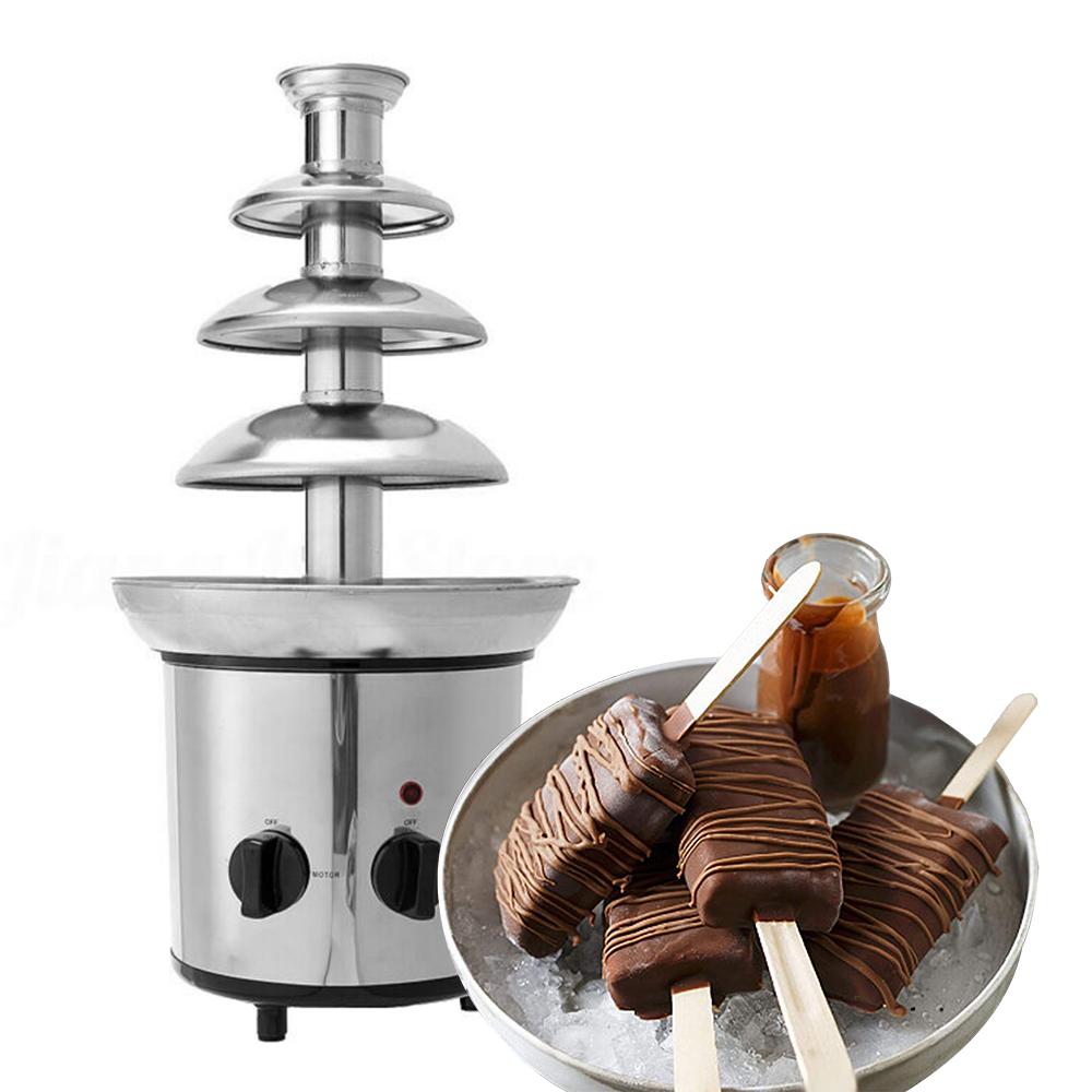 TOMTOP JMS Fuente de chocolate, máquina de fusión eléctrica de 4 niveles, juego de ollas para fondue, para dulces de chocolate, rancho,