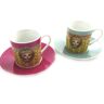 Lili Petrol [M9874] - Juego de 2 tazas de café 'Lili Petrol' rosa verde (Chloé) - 5x6 cm