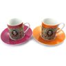 Lili Petrol [M6362] - Juego de 2 tazas de café 'Lili Petrol' rosa naranja (Jude) - 5x6 cm