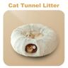TOMTOP JMS Cama túnel para gatos Peekaboo, cueva para gatos, juguete túnel para gatos, cama para mascotas de felpa plegable y cálida de invierno para gatos -
