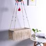 Fortune Family Hamaca de macramé para gatos, cama colgante tejida a mano para gatos, columpio bohemio para gatos con Kit colgante para decoración del hogar en interiores y exteriores