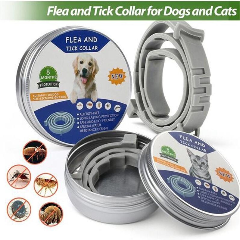 Han Ming Collar repelente de mosquitos para perros, Collar antiparasitario antipulgas y garrapatas para perros pequeños y grandes, correa retráctil para gatos