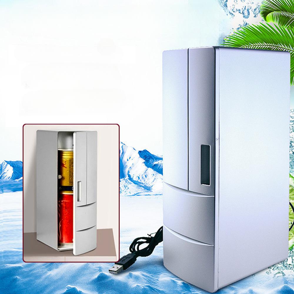 XuYiEC Nevera congelador pequeño, refrigerador y calentador Mini refrigerador congelador, refrigerador USB USB Frideg u oficina para el hogar