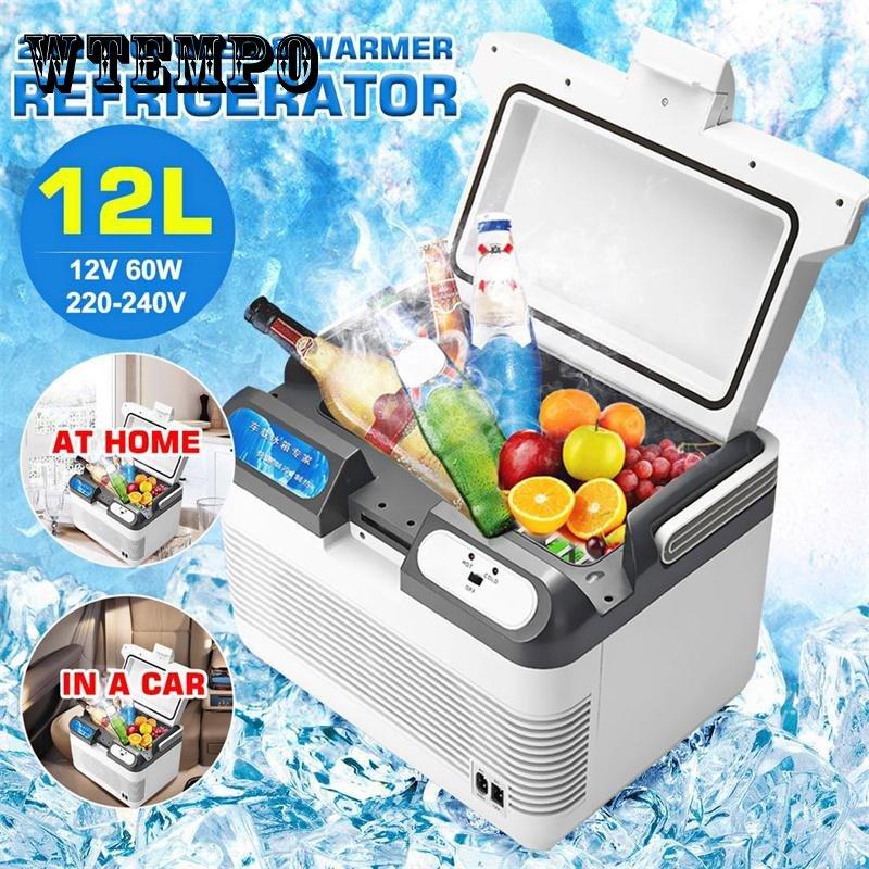 WTEMPO Mini refrigerador portátil de 12L, refrigerador y congelador para coche, Camping, hogar, compresor portátil, refrigerador y calentador de 12V/240V