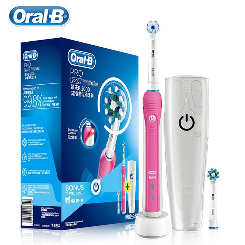 Oral-B Oral B Sonic Cepillo de dientes eléctrico Pro2000 3D Smart Teeth Cleaning Brush Sensor de presión 2 modos de trabajo Cuidado de las encías Limpiador de dientes