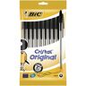 Bic Cristal Original Pack de 10 Boligrafos de Bola - Punta Redonda de 1.0mm - Trazo 0.4mm - Tinta con Base de Aceite - Color Negro-830864