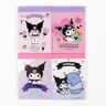 Sanrio Characters Lovely handy memo pad that fits in your hand, 4 pieces, 4 packs, Kuromi