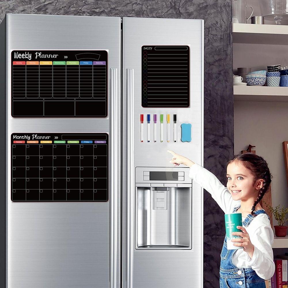 Qingzhichen Planificación flexible del menú del horario del refrigerador magnético reutilizable mensual, semanal y diario impermeable