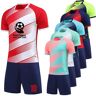 KYMY Camisetas de fútbol conjunto de fútbol hombres niños manga corta y pantalones cortos tela transpirable de secado rápido nombre personalizado número patrocinador