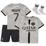 Santra Sports Wear Psg Mbappe Gris Conjunto De 3 Niños Jersey Nueva Temporada Jersey Pantalones Cortos Calcetines Mbappe