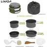 Lixada Vajilla portátil para exteriores, utensilios de cocina para acampar, juego de cocina portátil multifuncional para 2-3 personas