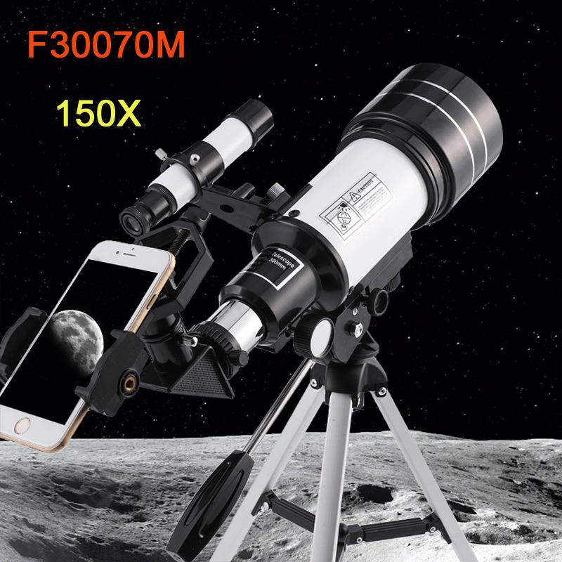 EnjoyGoods Telescopio astronómico profesional con Zoom de 150 veces, trípode portátil de alta potencia Hd, visión nocturna, vista de estrella de espacio profundo, Luna