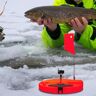 MUQZI Punta térmica para pesca en hielo con bandera de poste naranja, diseño aislado a prueba de congelación, indicador de huelga, accesorios de pesca en hielo