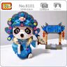 LOZ 8101 antigua ópera china Panda Actor Fan Gate Animal muñeca DIY Mini bloques de diamante juguete de construcción para niños sin caja