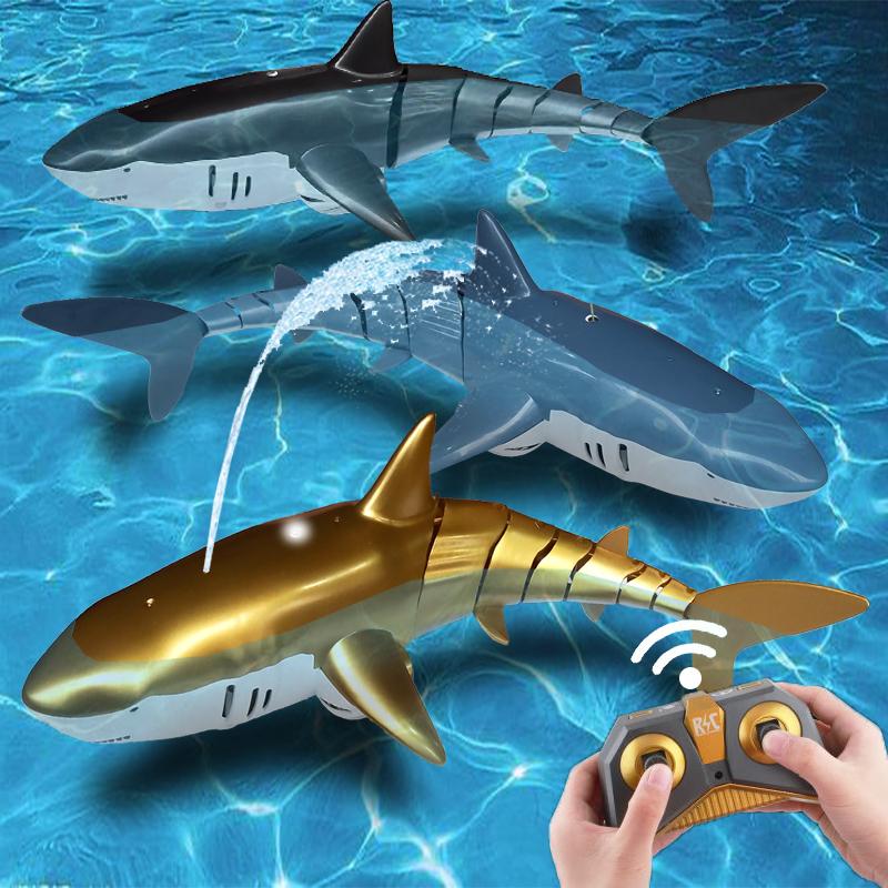 About You Juguete de tiburones con Control remoto para niños y niñas, Robot de peces y animales a Control remoto, piscina de agua, juego de playa, juguetes de baño de arena de 4, 5, 6, 7, 8 y 9 años