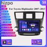 Hizpo Radio de coche 4G 2 Din Android 12 para Toyota Highlander Kluger 2 XU40 2007-2013 Navi GPS Multimedia pantalla inteligente reproductor de vídeo estéreo para coche Carplay