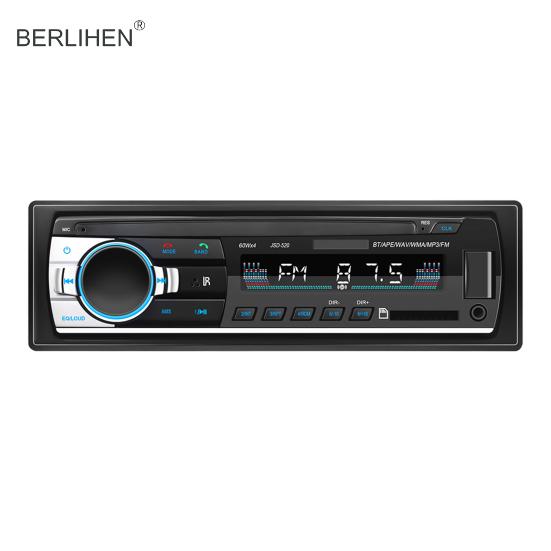 BERLIHEN JSD-520 Coche Reproductor de MP3 Bluetooth Manos libres Llamada U Lectura de disco Coche Radio FM Reproductor de música