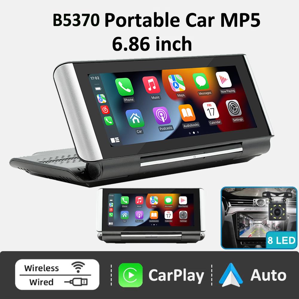 BAODANDP Radio para coche de 6,86", reproductor multimedia para coche, reproductor Mp5 portátil, pantalla Carplay inalámbrica, Android Auto