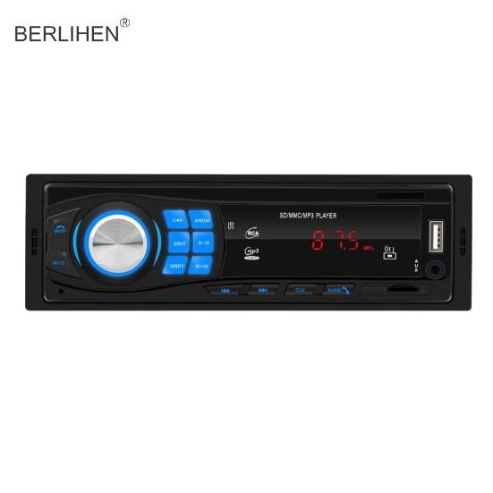 BERLIHEN 12V Bluetooth Coche Manos libres Llamada Radio estéreo FM Reproductor mp3 Transmisor Control central 8013