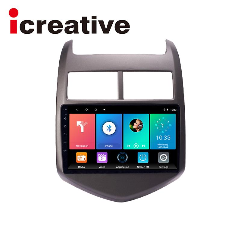 icreative Radio de coche Icreative para Chevrolet Aveo 2 Sonic T300 2011-2015 Reproductor multimedia Navegación GPS 2 din 2din Android Autoradio CarPlay