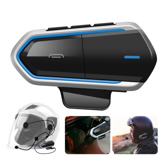 rongfengda QTB35 Casco Auricular impermeable compatible con Bluetooth 5.0 ABS Control de voz Auriculares Interphone para motocicleta