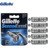 Gillette Sensor Excel Cartucho de cuchillas de afeitar Reemplazar cabezales Afeitado de barba facial Depilación Cuchillas de afeitar de doble capa Vector3 Maquinilla de afeitar pisau cukur cukur