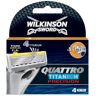 WILKINSON - WILKINSON - Quattro Titanium Precision 4 Recambios de Cuchillas de Afeitar de 4 Hojas con Banda Lubricante con Vitamina E y B5 CE