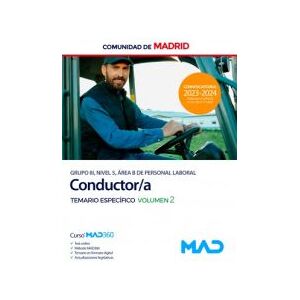 Ed. MAD Conductor (grupo Iii, Nivel 5, área B De Personal Laboral). Temario Específico Volumen 2. Comunidad Autónoma De Madrid