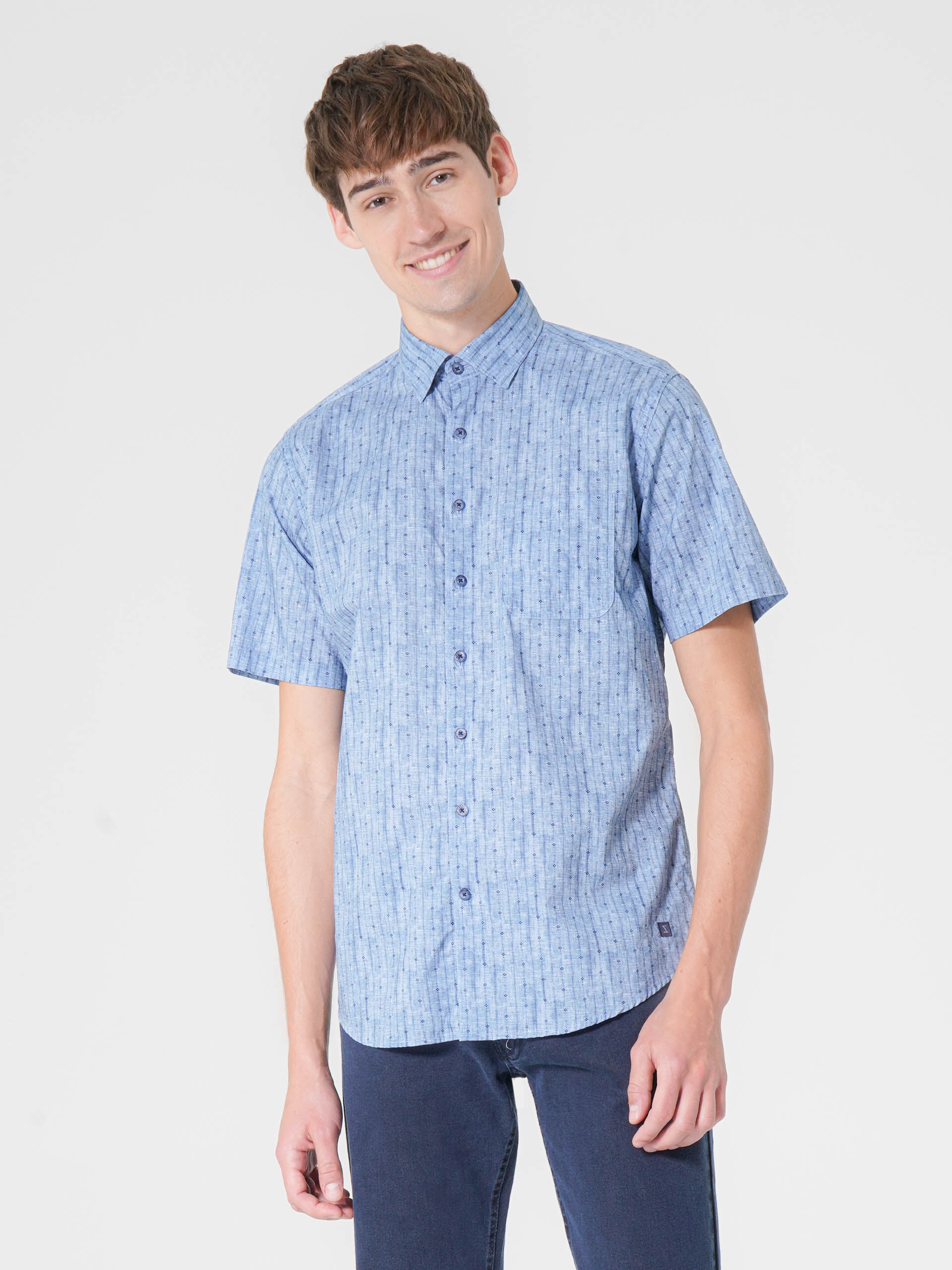 Decenio Camisa regular fit estampada Azul