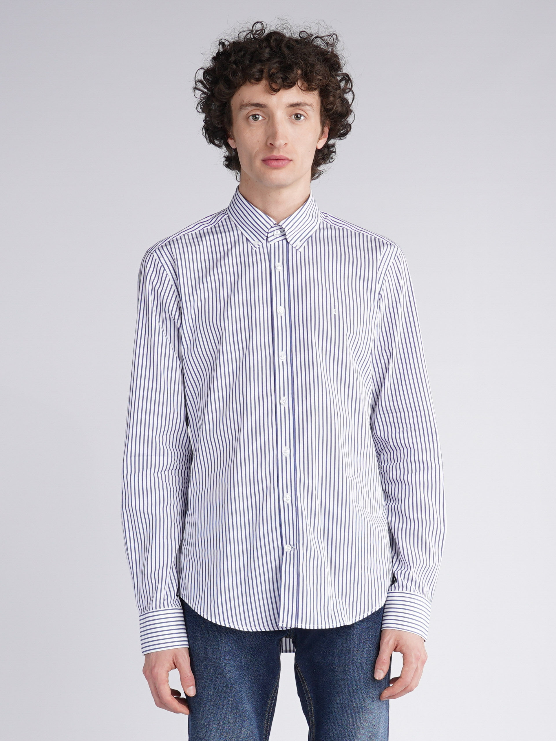 Decenio Camisa slim fit rayas Azul Índigo