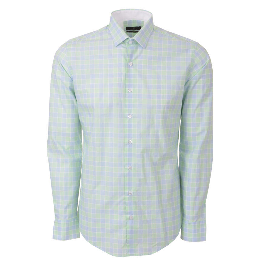 Decenio Camisa slim fit cuadros Verde Caribe