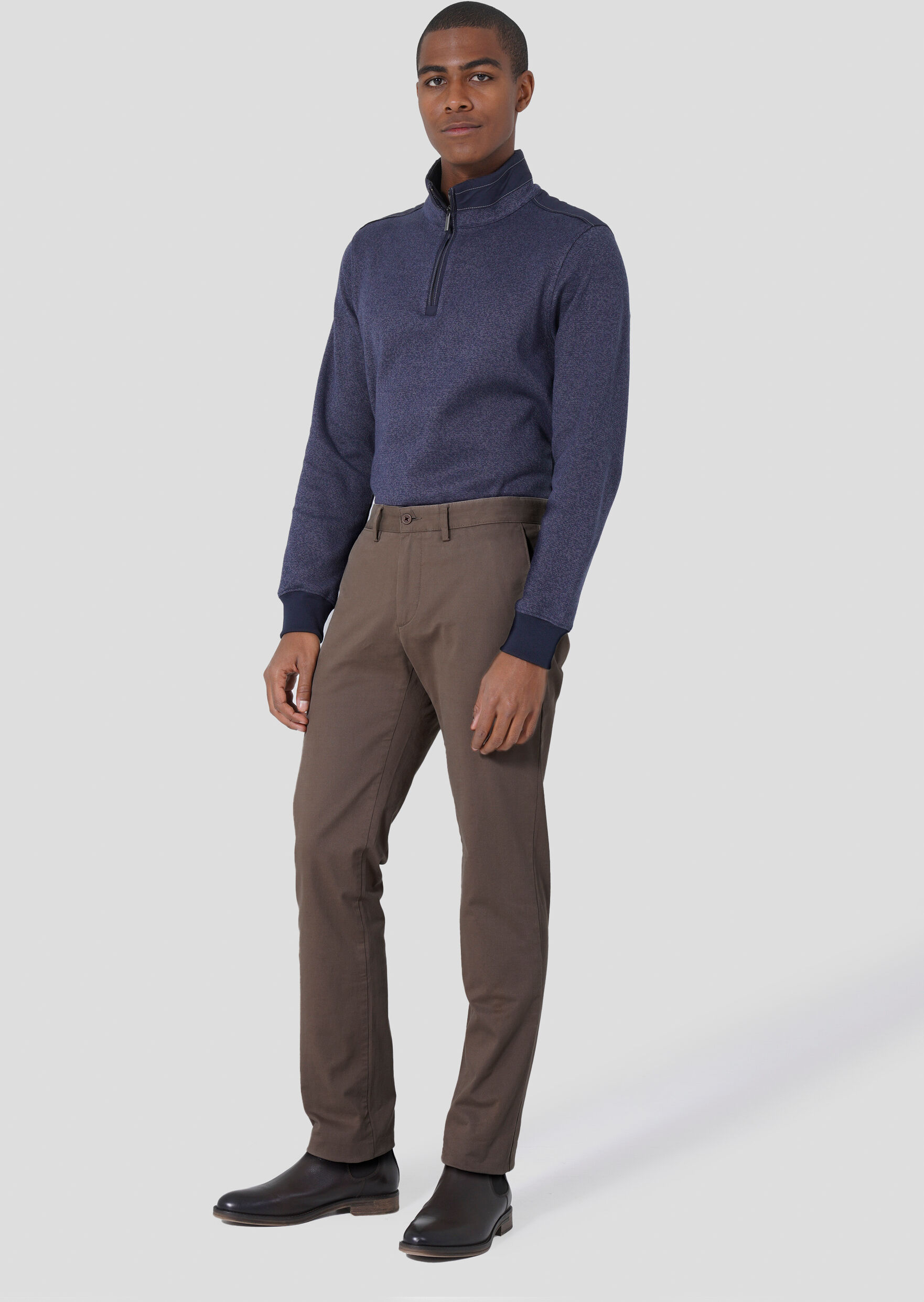 Decenio Pantalón chino slim fit Marrón Gris