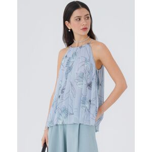 Decenio Top plisado con estampado floral Azul Claro