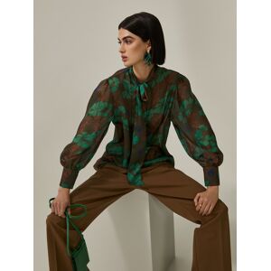 Decenio Blusa estampada Verde Musgo Medio