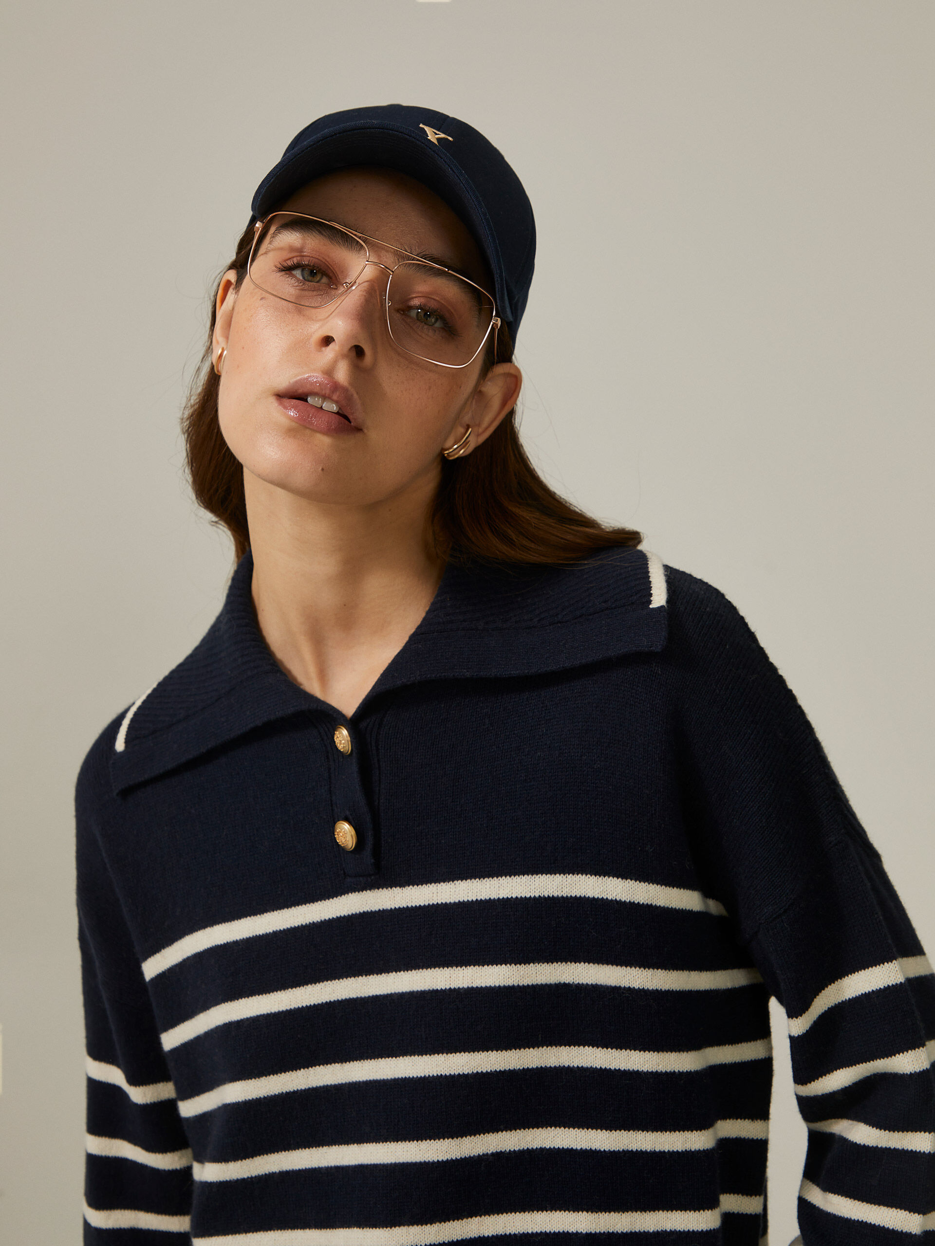 Decenio Polo de punto Navy