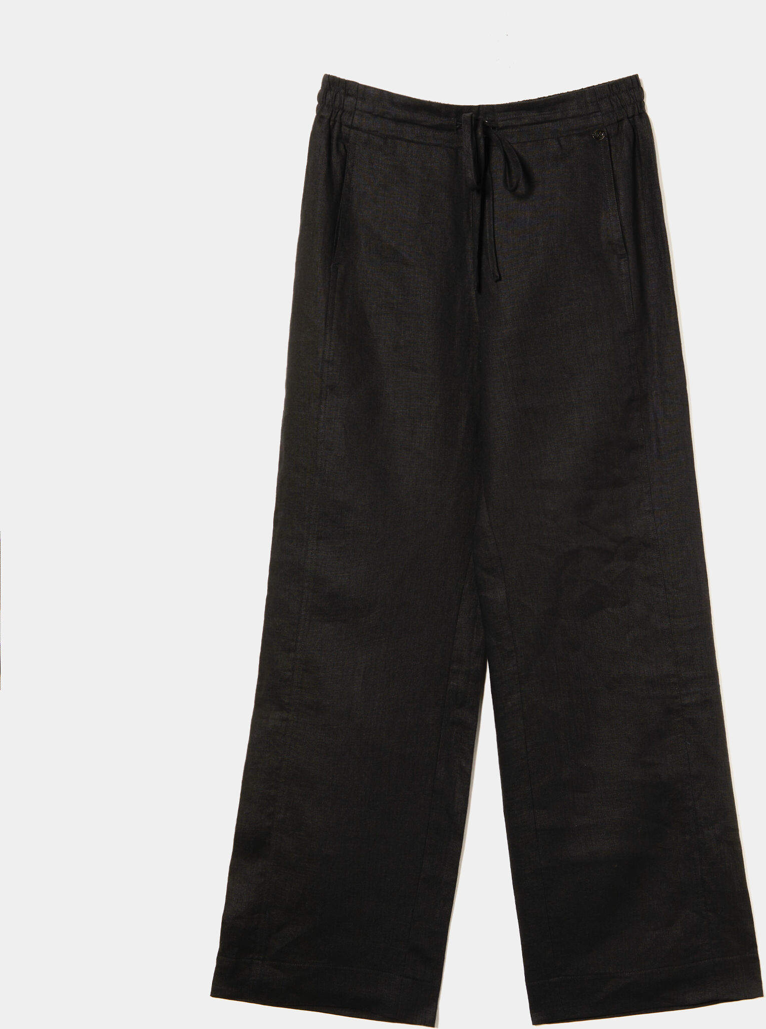 Decenio Pantalones de lino Negro