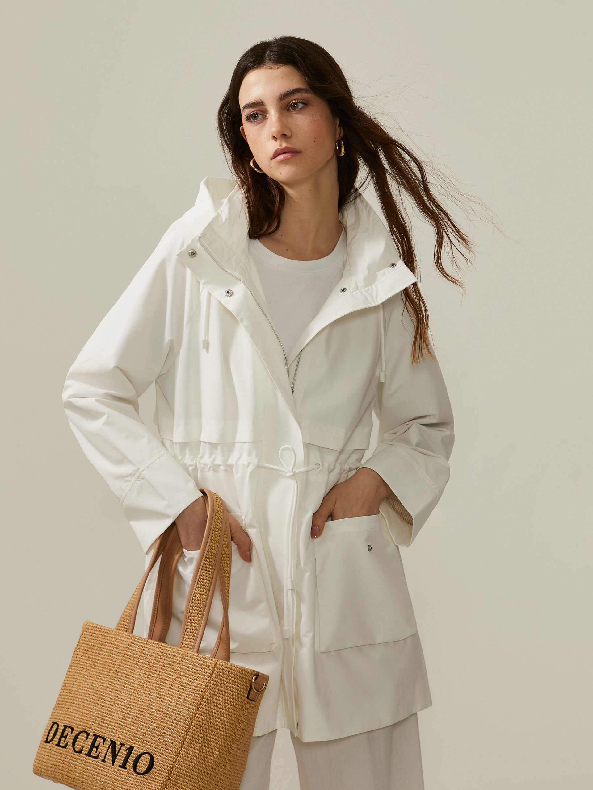 Decenio Parka con capucha Blanco