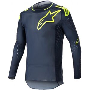 Camiseta Alpinestars Supertech Bruin Night Navy Amarillo Fluor  3760623-7455