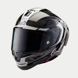 Casco Alpinestars Supertech R10 Element Negro Carbon Plata Brillo